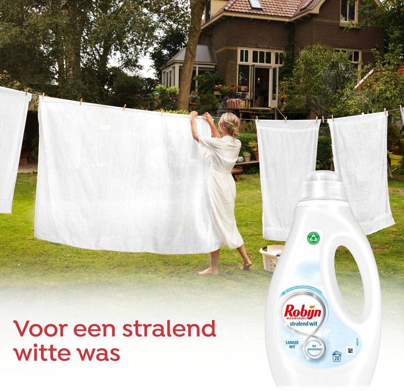 Robijn - Vloeibaar Wasmiddel - Stralend Wit - 20 Wasbeurten