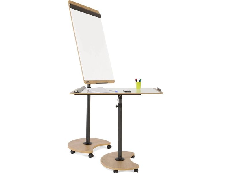 Rocada Flipchart NATURAL 99 cm x 69 cm Rundfuss-Flipchart mit zwei Armen für Präsentationen und Notizen