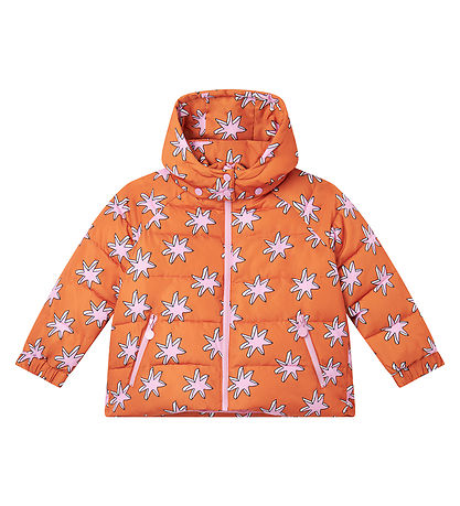 Stella McCartney Kids Steppjacke - Orange/Rosa m. Sternen