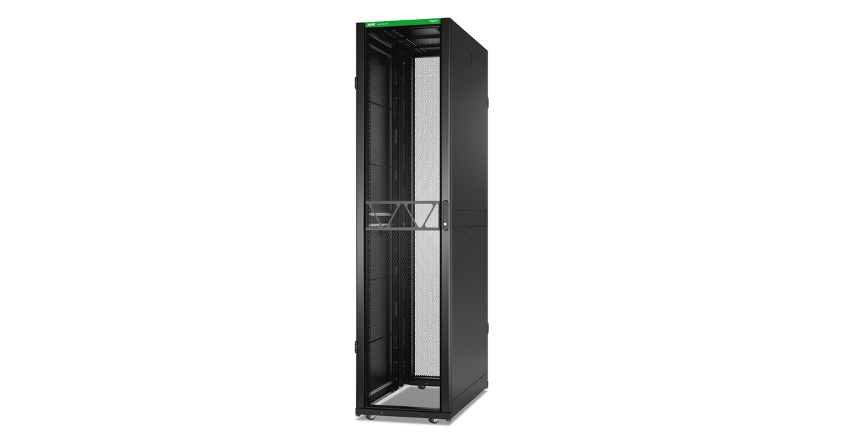 APCNetShelter SX AR3308B2, Gen 2, 52U server rack  (Zwart/groen, 2436H x 600W x 1200D mm, met zijpanelen)