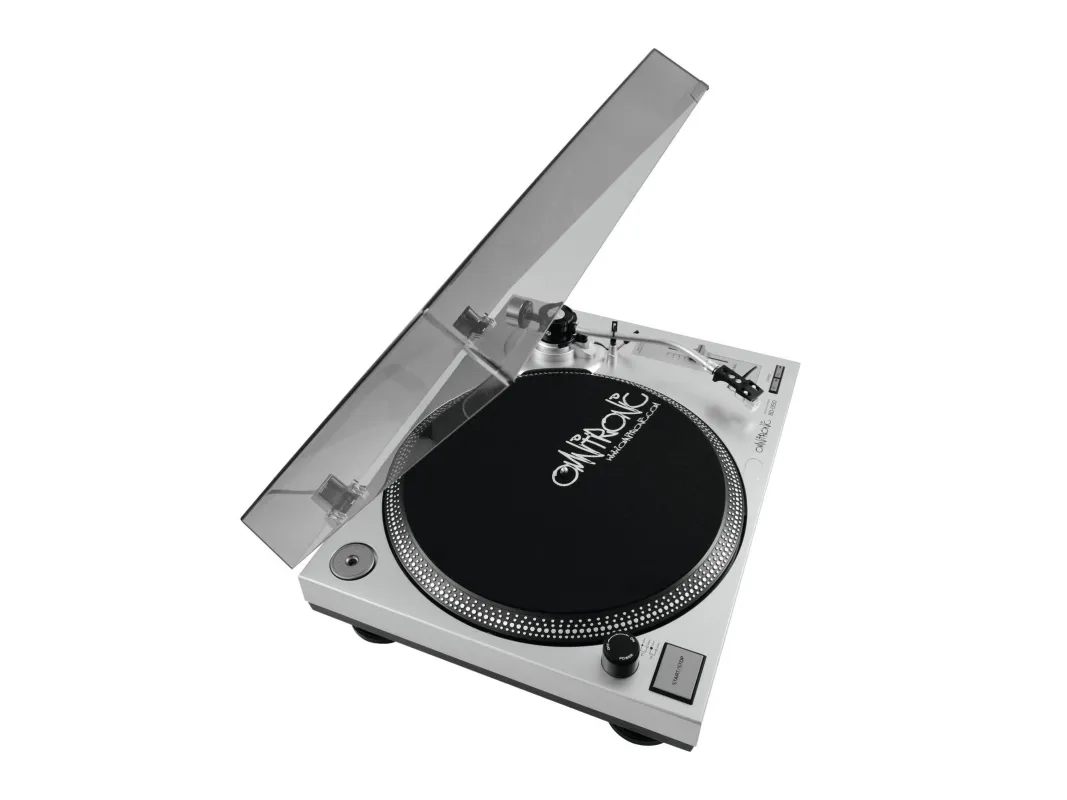 Omnitronic BD-1350, Bæltedrevet DJ pladespiller, 33 1/3,45 rpm, -10 - 10%, 0,24%, Vejledning, 50 dB