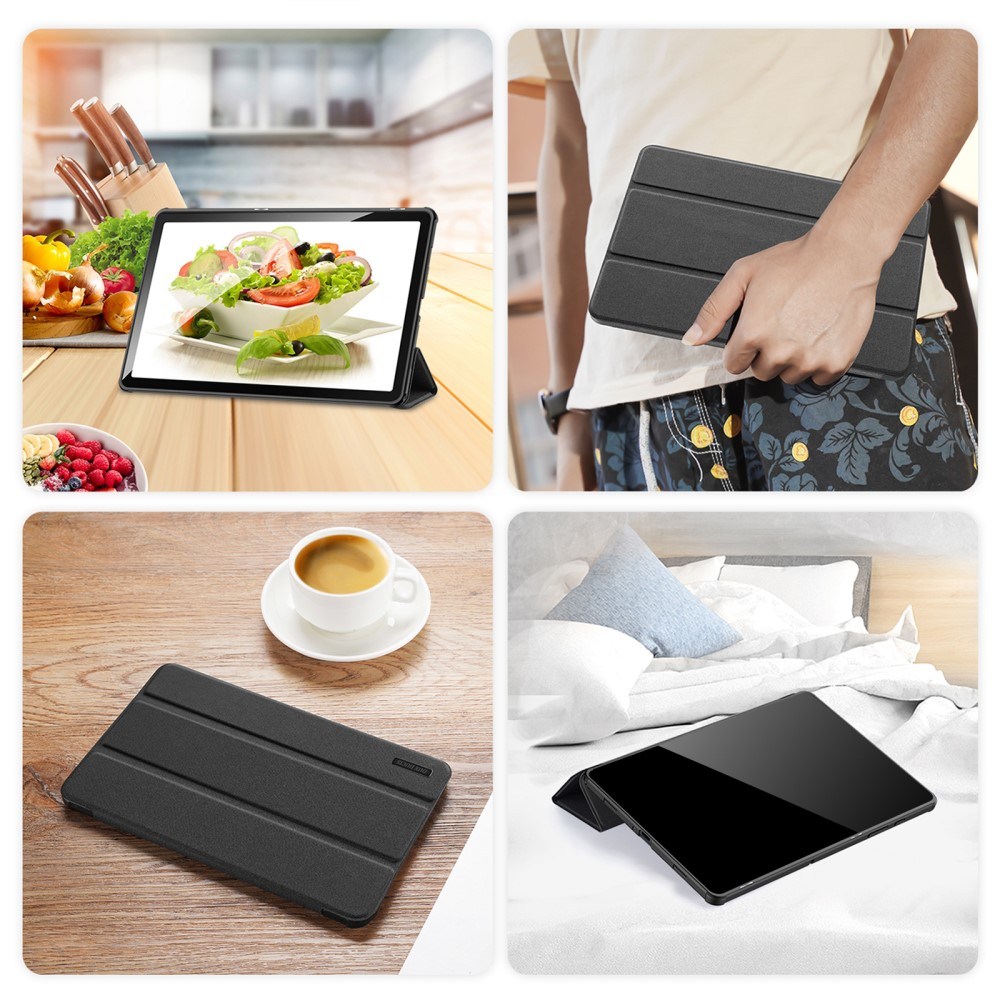 Samsung Galaxy Tab S9 FE  Plus Tasche Smart Cover Hülle Stoff Design mit S-Pen Halterung - Schwarz