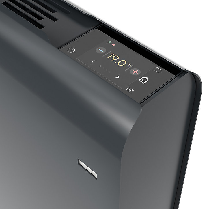 Radiateur connecté électrique à inertie sèche GoodHome Iriya anthracite 1000W horizontal