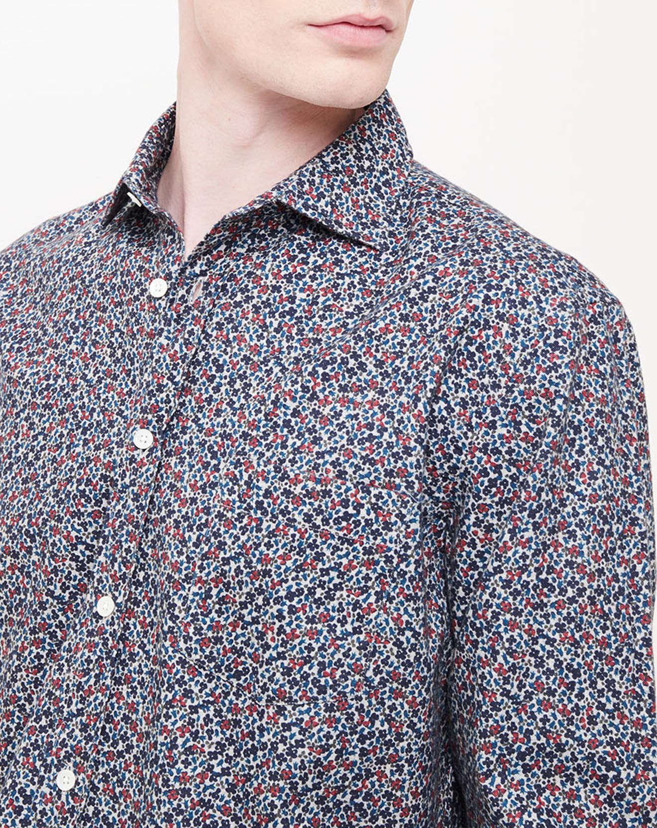 Hartford Chemise Regular Paul imprimée bleu/multicolore
