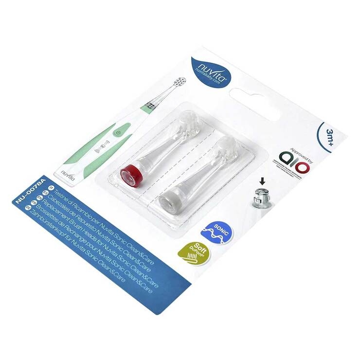 Nuvita Ersatzbürstenköpfe Sonic Clean & Care Größe S, 2 St