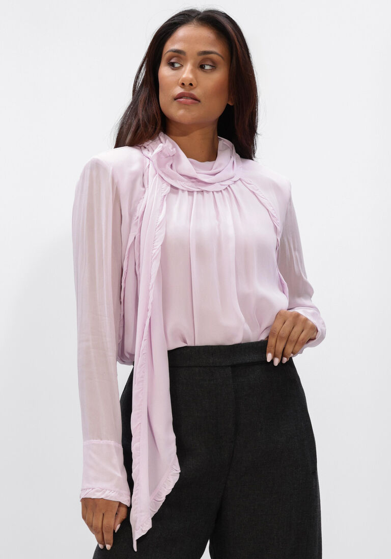 roze dorothee schumacher blouses sheer twist blouse
