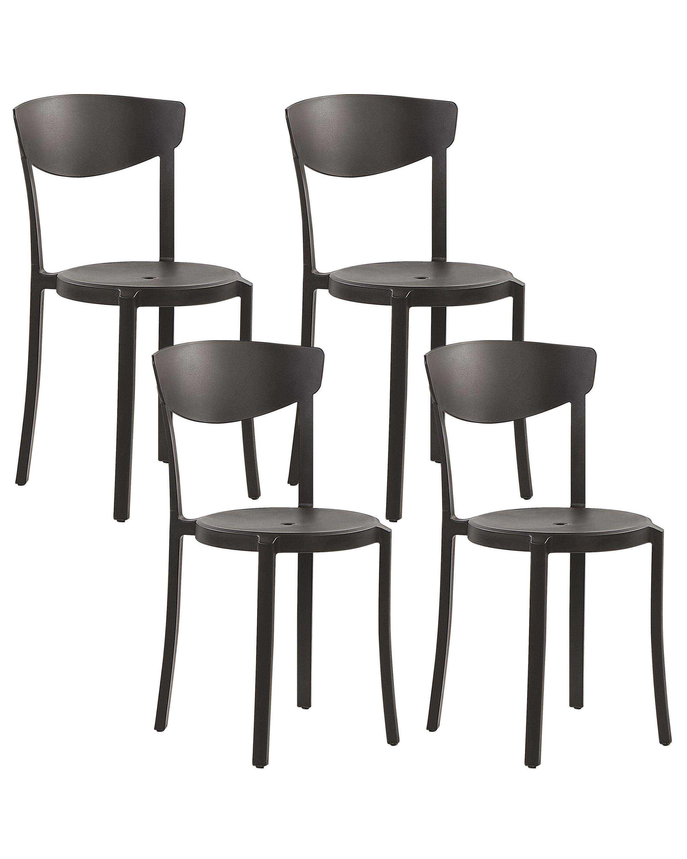 Set van 4 tuinstoelen VIESTE Zwart