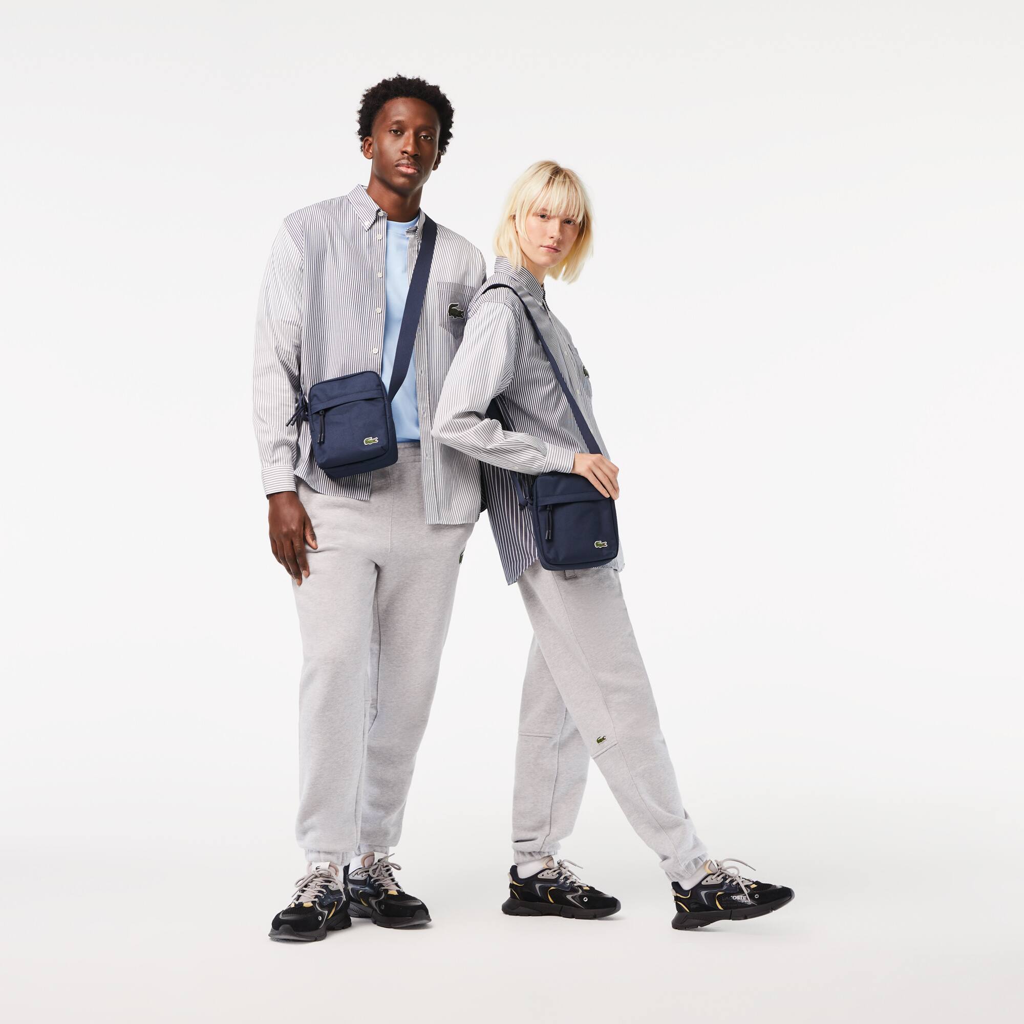 Sacoche zippée unisexe Lacoste avec poche sur le devant Sacoches & Pochettes - Bleu - Lacoste - Unisex