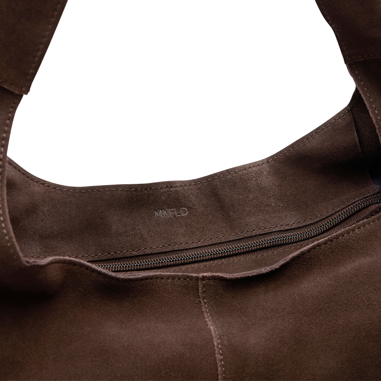Donkerbruine suède shopper
