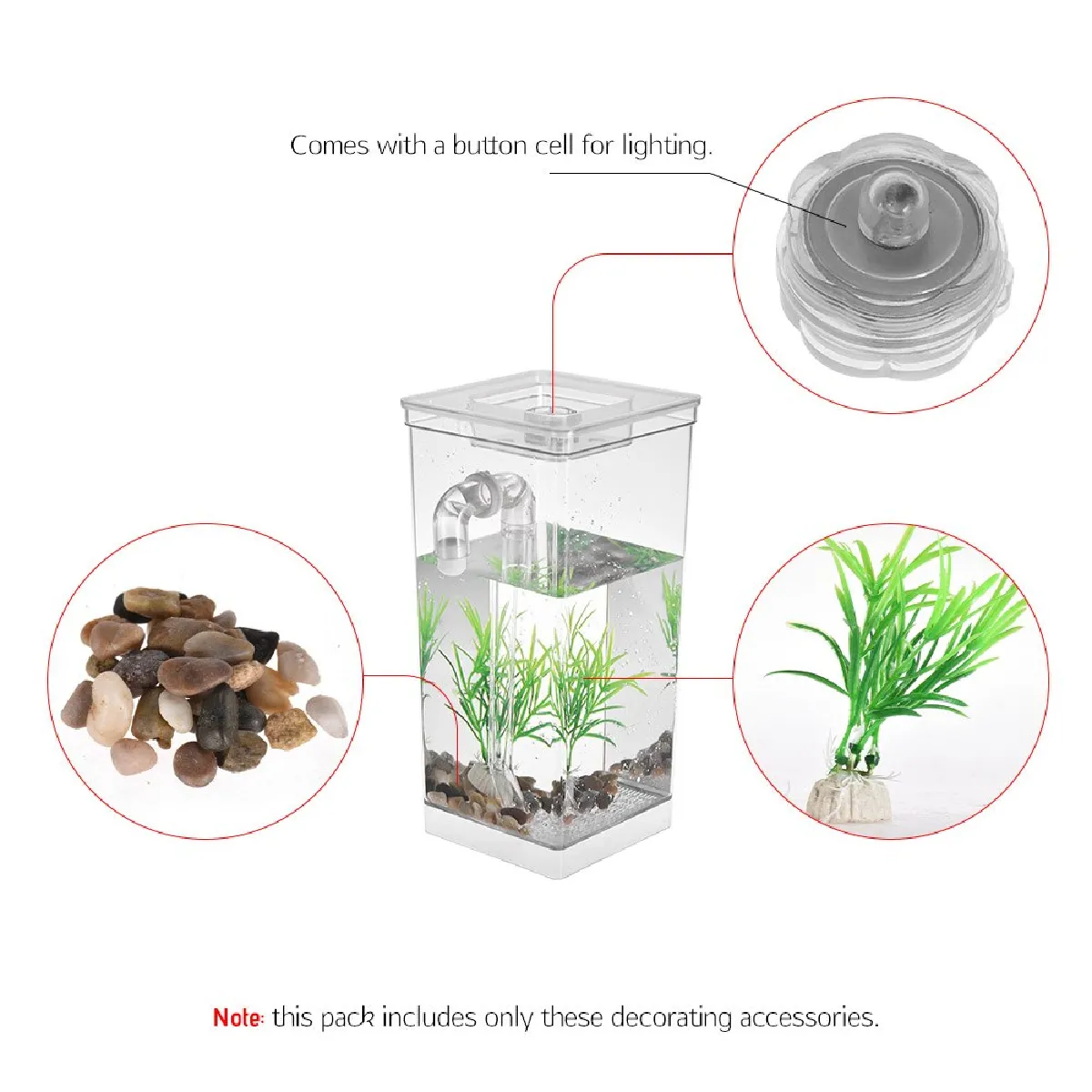 Universal Bureau aquarium acrylique auto-nettoyant