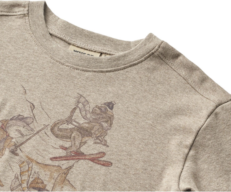 Wheat Langærmet T-shirt Solsystem Gravel melange