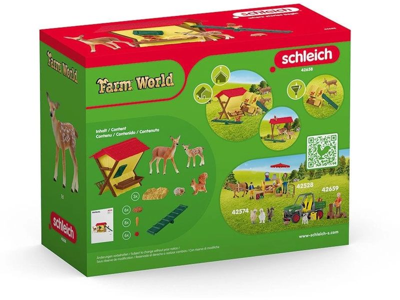 Schleich Spielfigurenset Farm World Fütterung der Waldtiere Spielset mit 39 Teilen