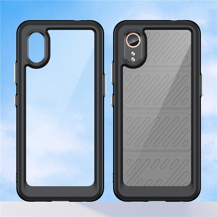 Samsung Galaxy Xcover 7 Hybrid Hülle TPU Bumper Acryl Rückseite - Transparent / Schwarz