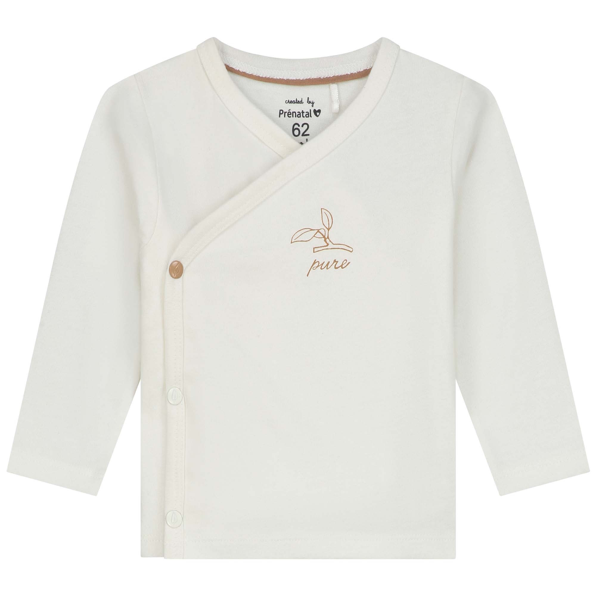 Prénatal newborn shirt Pure lange mouwen effen beige