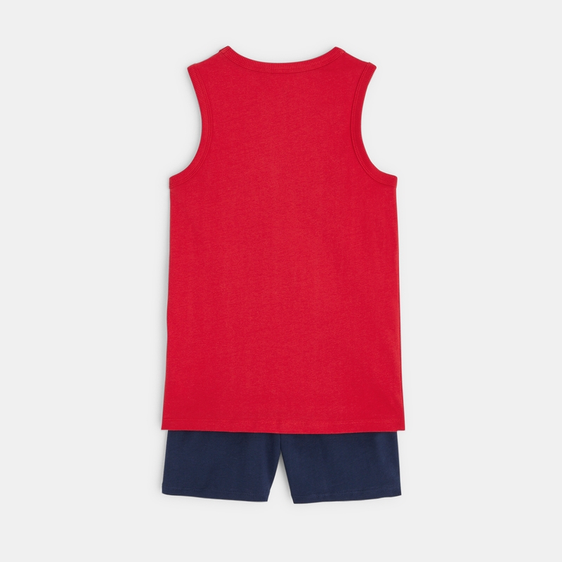 Pyjama d'été 2 pièces en jersey rouge garçon