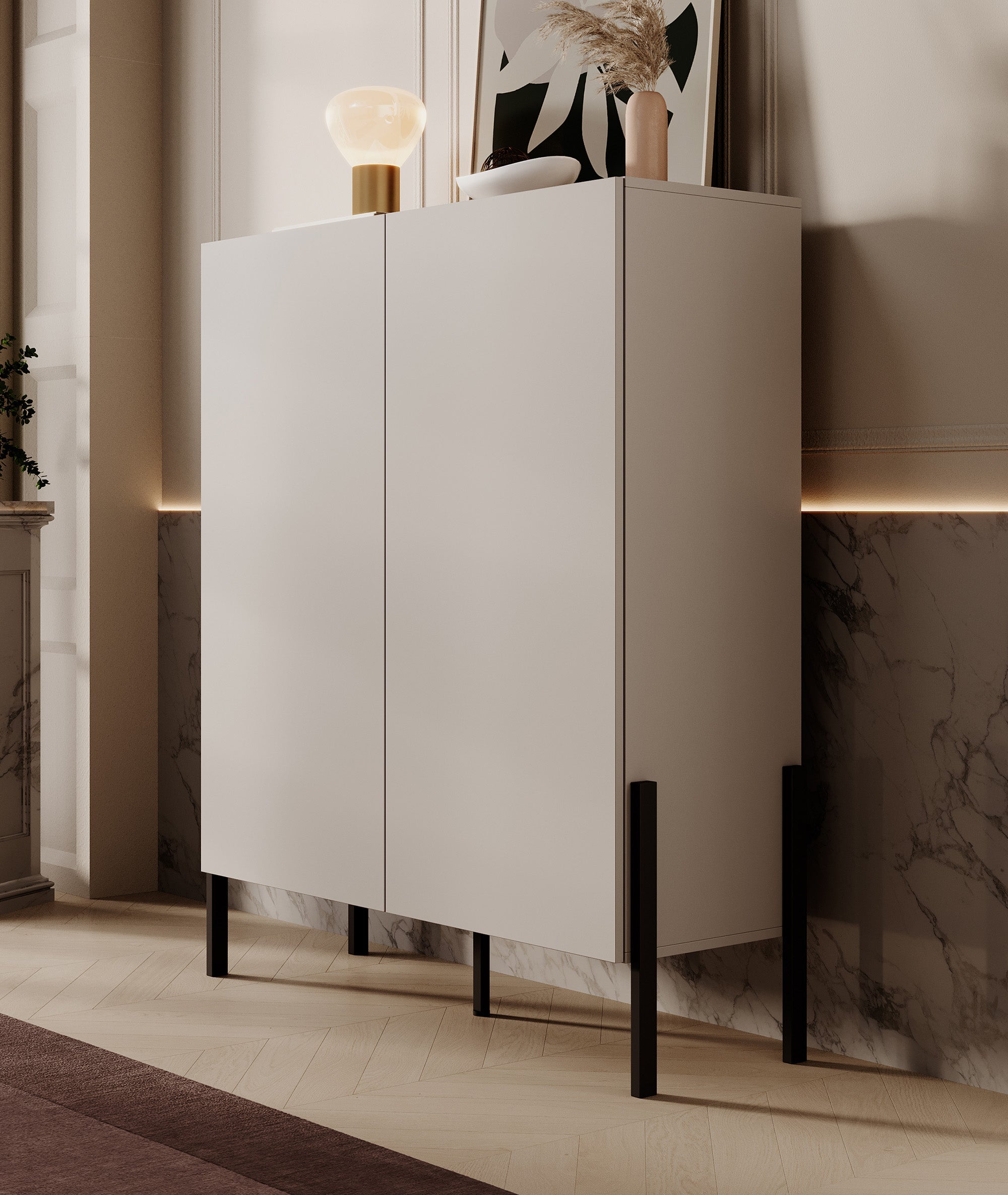 Meubella - Dressoir Jordy - Beige - 114 cm