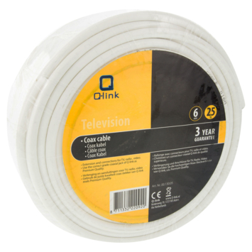 Q-Link coax kabel RG59 25 meter wit