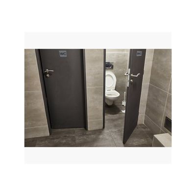 Exacompta - Plaque de signalisation WC - 75 x 75 mm - aluminium brossé