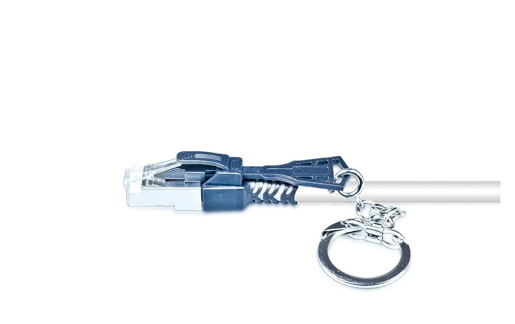 Patchkabel Securelock Cat 6A, S/FTP, 1 m, GrauWirewin Patchkabel verriegelbar mir optionalem Schlüssel.