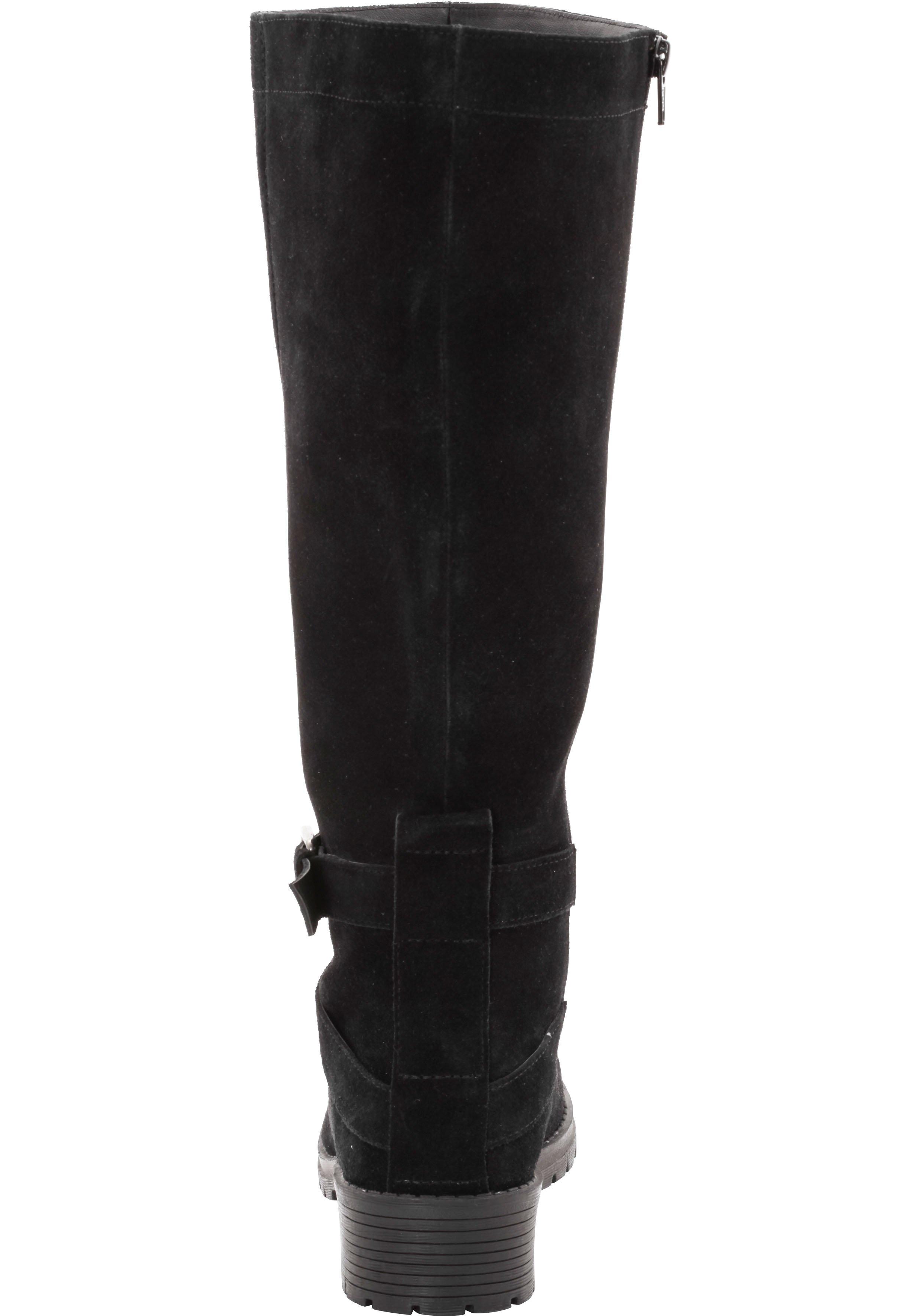 Weitschaftstiefel aus Leder mit Schnallenbändern
