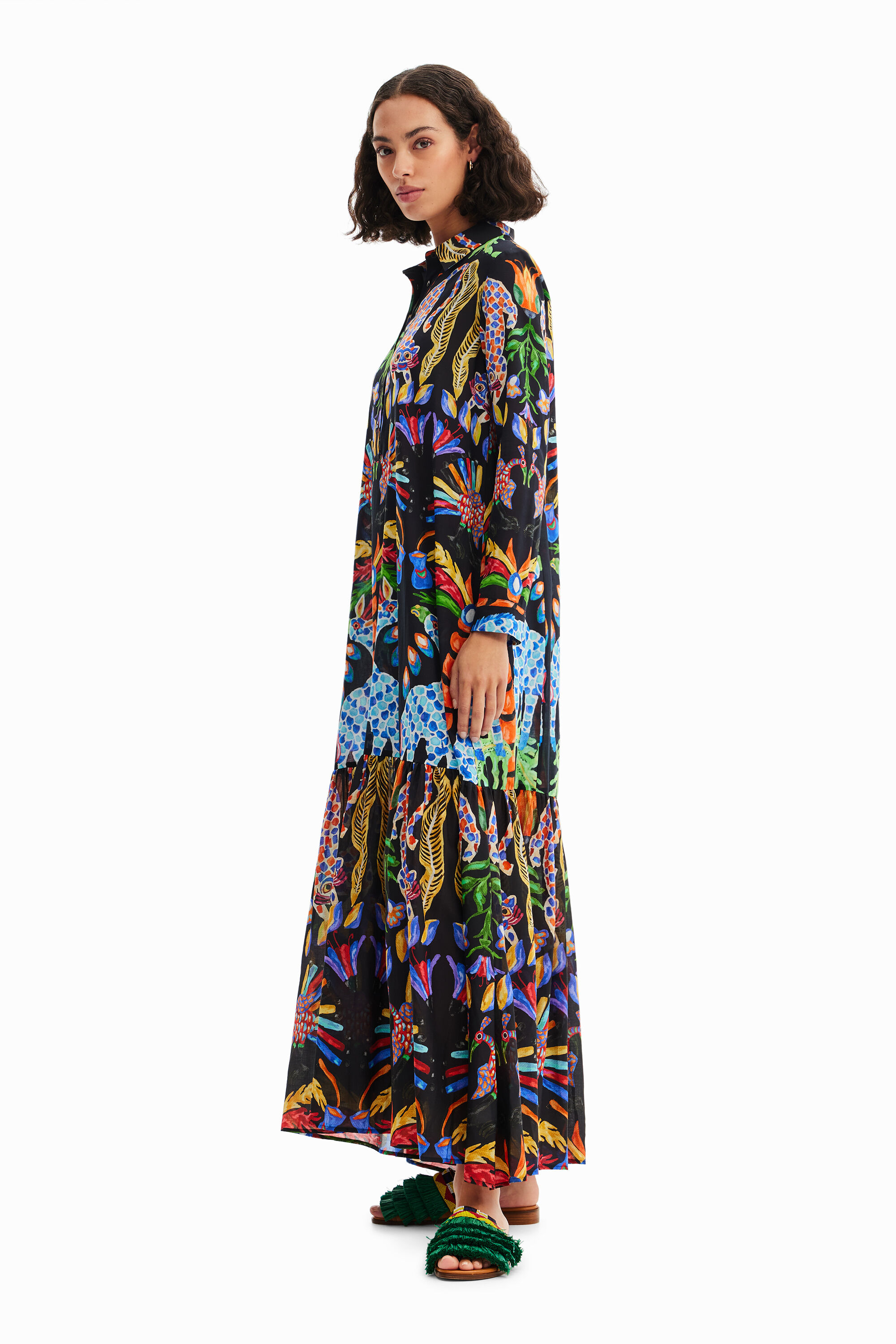 Vestido longo estilo camisa Stella Jean