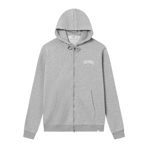 Les Deux Blake Zipper Hættetrøje, Grey Melange/White, S