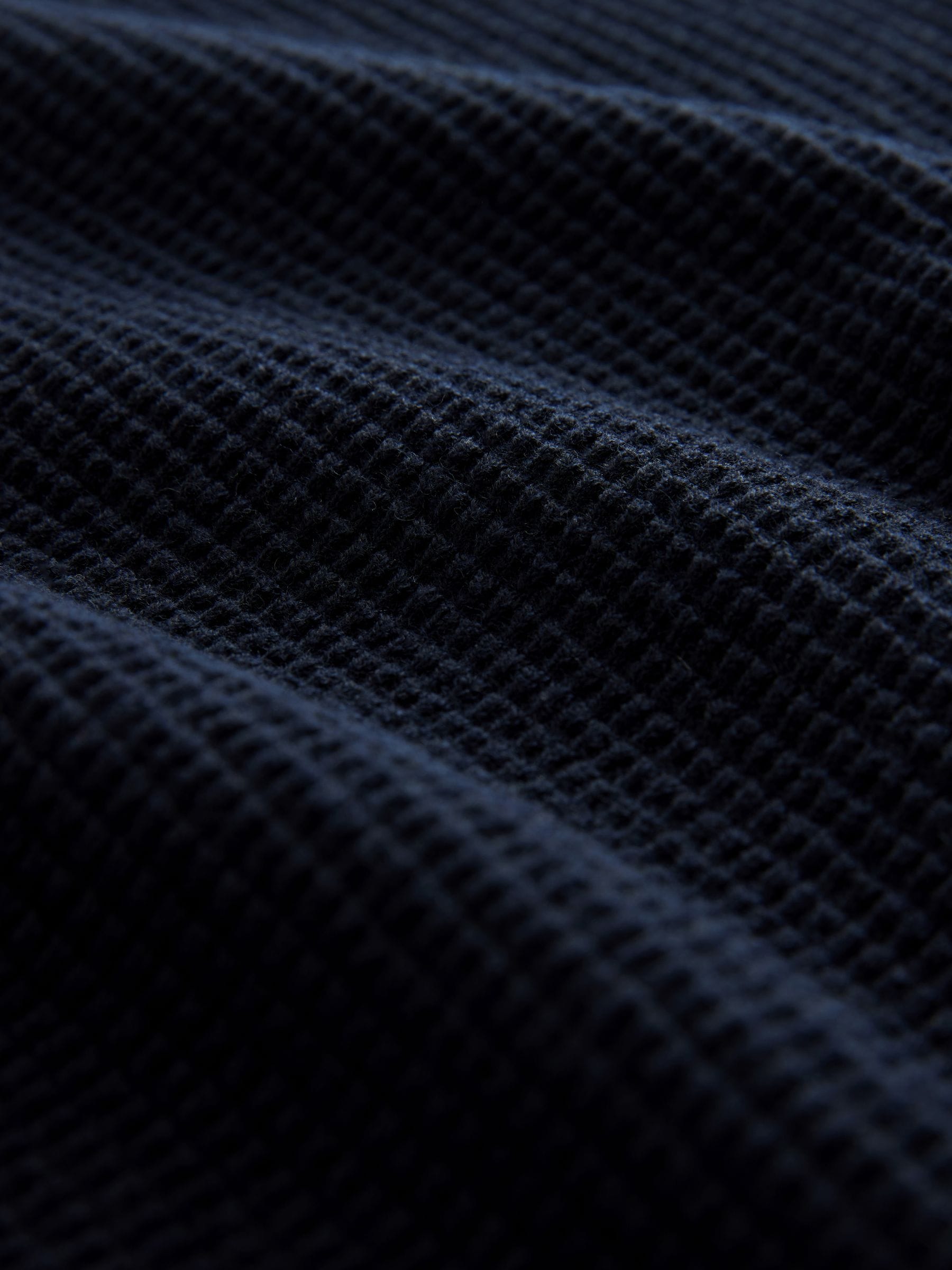 Donkerblauw - Regular Fit Essential Textured Knit Jumper