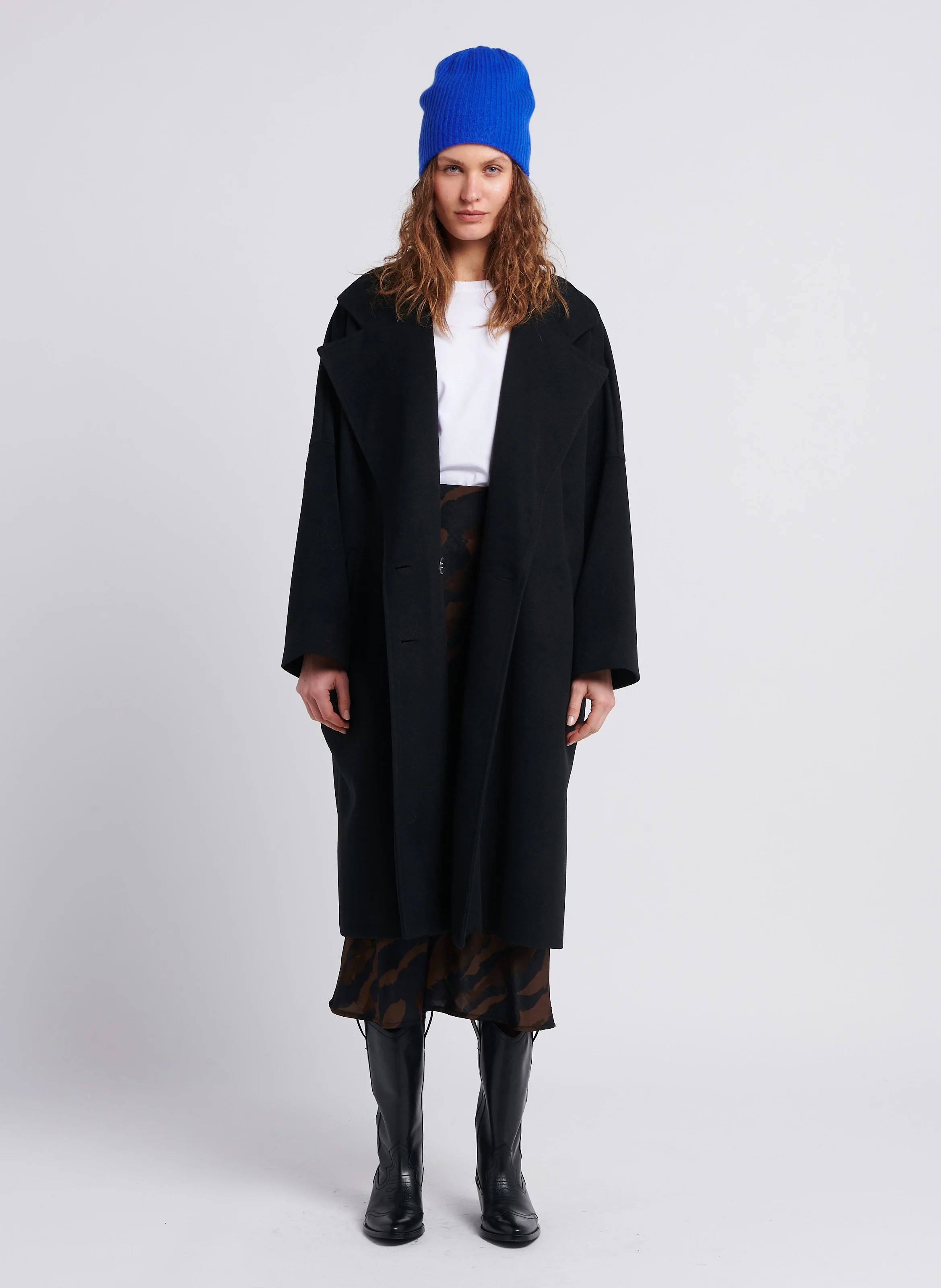 Manteau col tailleur| Noir