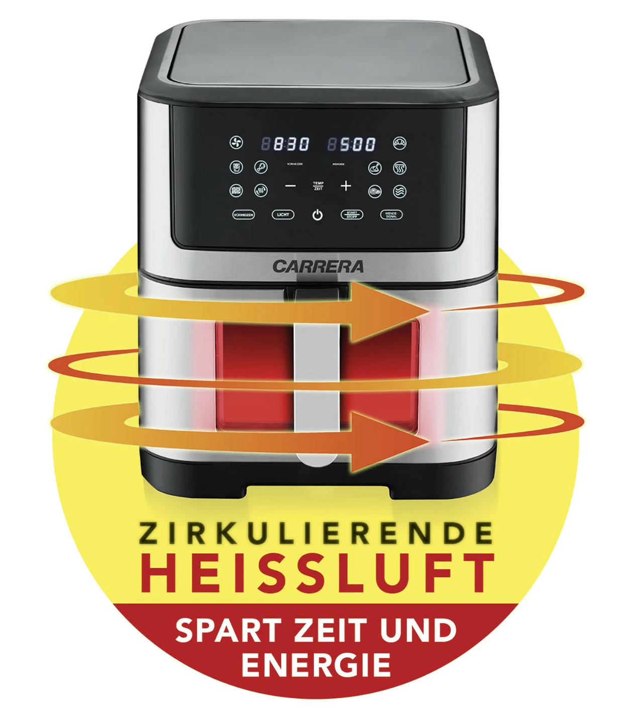 Digitale Heißluftfritteuse mit LED-Touch-Display