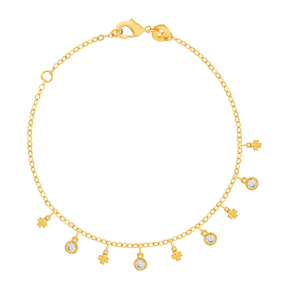 Bracelet plaqué or zirconias 18 cm