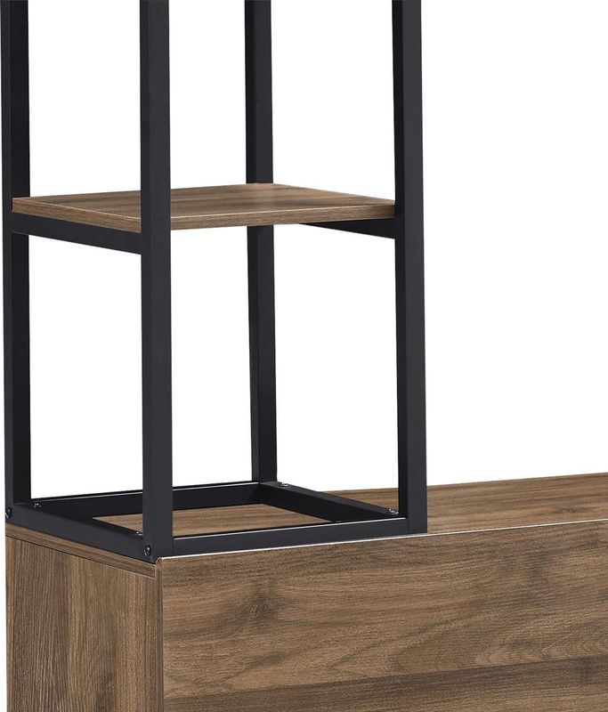 Kledingkast Egmating open kast 180x120x40 cm zwart en walnootkleurig