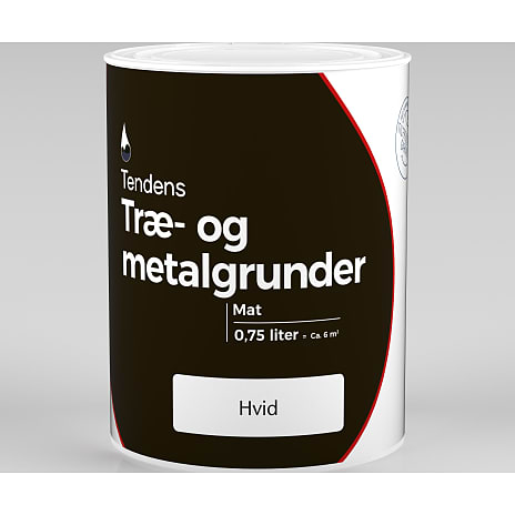 Tendens træ- og metalgrunder 2,5 liter - hvid