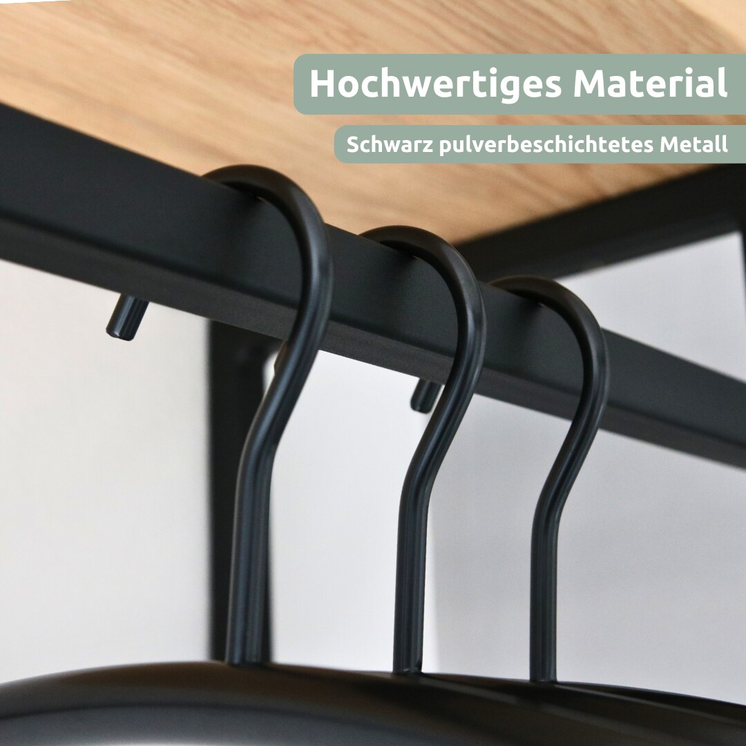 holz4home® Kleiderbügel Set I 3x Bügel I Pulverbeschichtet Schwarz aus Edelstahl I für Jacken, Pullover