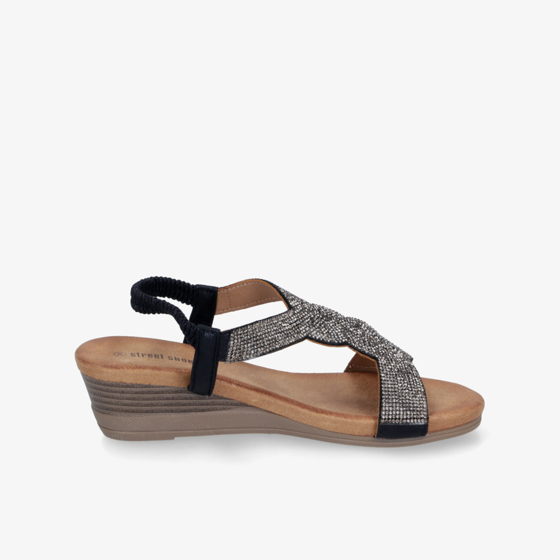 street shoes Damen Keilsandalen schwarz