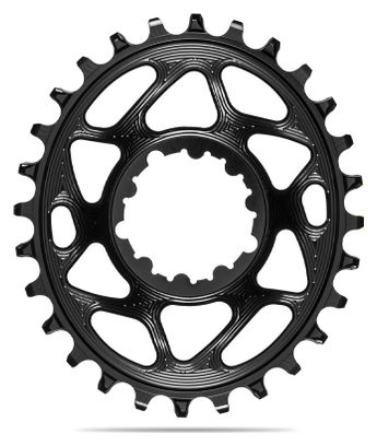 Plateau Ovale Narrow Wide AbsoluteBlack Direct Mount 6 mm Offset pour Manivelles Sram 12 V Noir