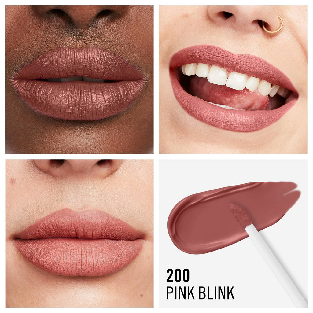 Rommel Londen Lasting mega Matte liquid lipLasting Mega Matte Liquid Lip lipgloss - 200 Pink Blink