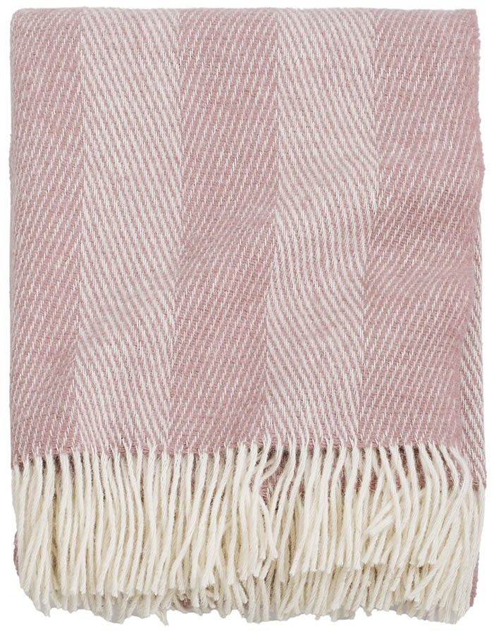 Zoe ullpledd 130x170 rosa