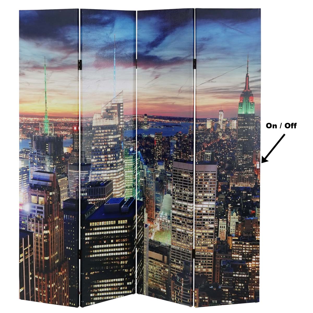 LED-Paravent Spanische Wand Raumteiler Miami, Timer, netzbetrieben 180x160cm, 28 LEDs
