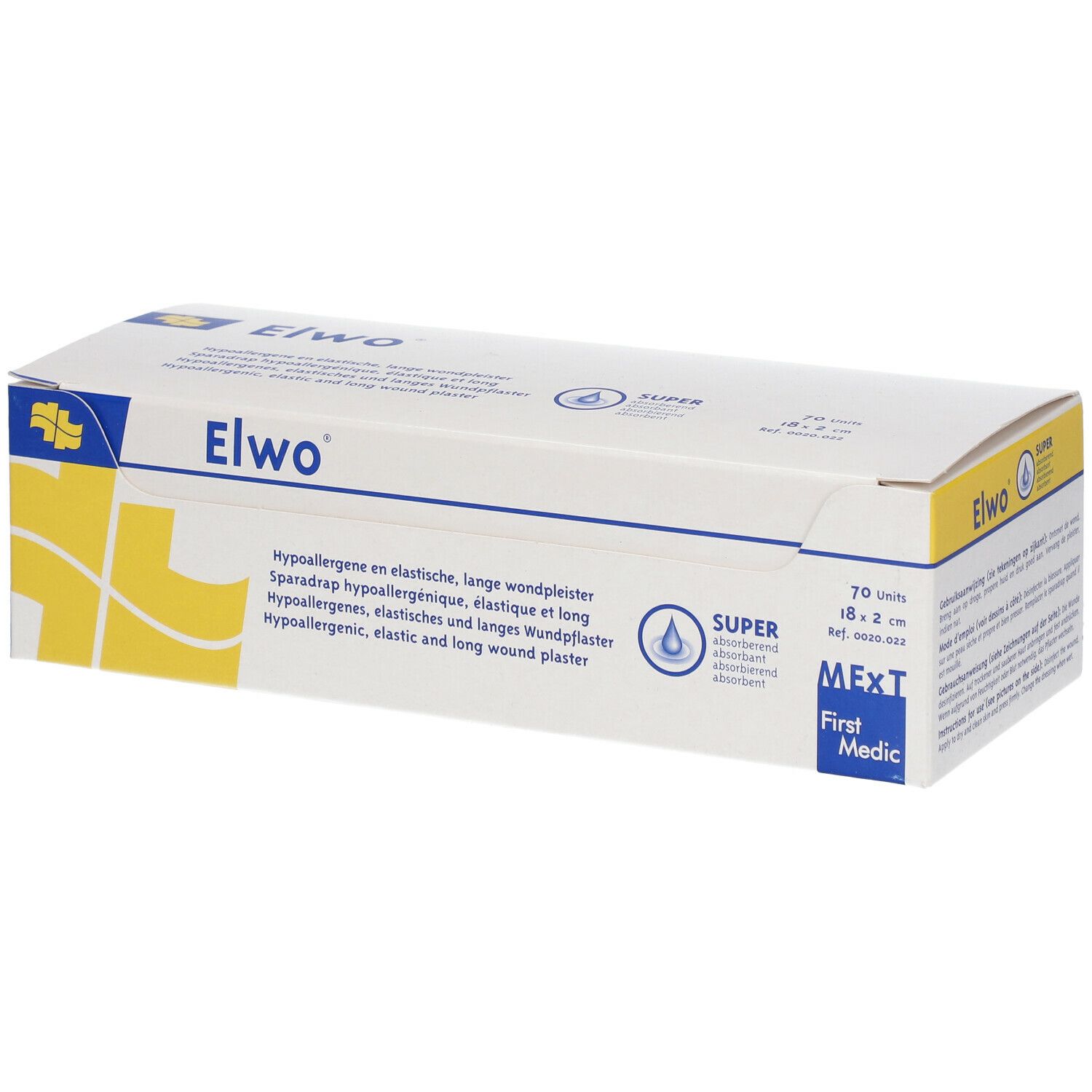 Elwo® elastisches und hypoallergenes Wundpflaster 18 x 2 cm