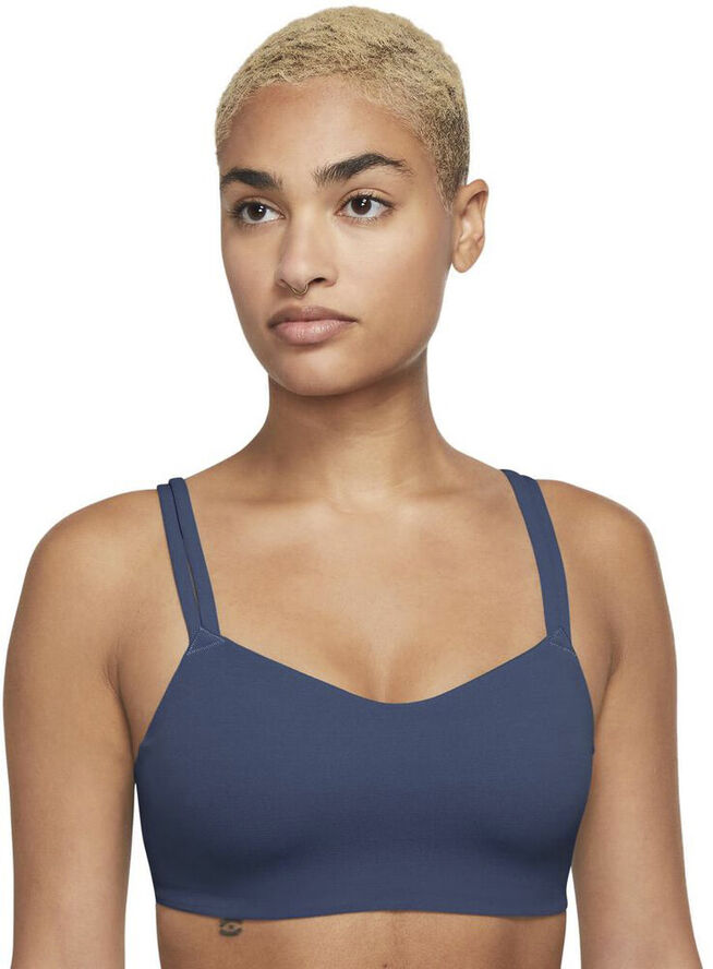Nike Alate Trace Light Support Padded Strappy Sports Bh Blå