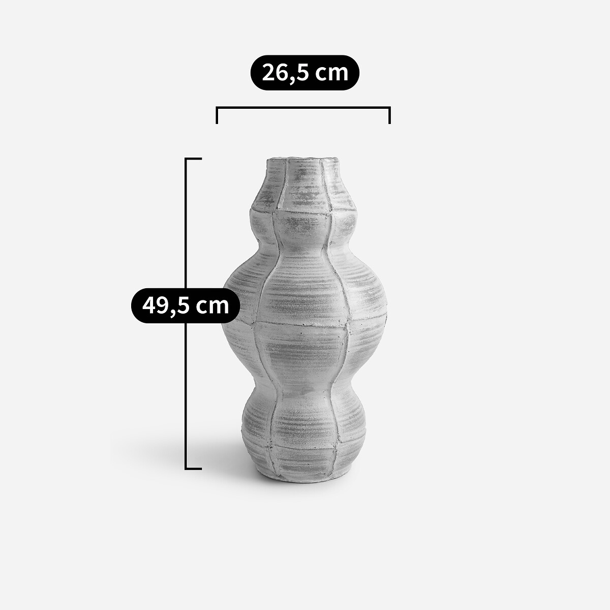 AM.PM<br>Vaso de terracota branqueada H49,5 cm, Ilyo