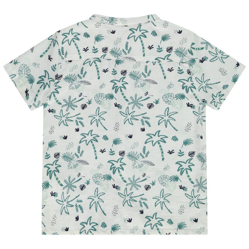 Chemise manches courtes imprimé palmiers pour bébé garçon - Blanc