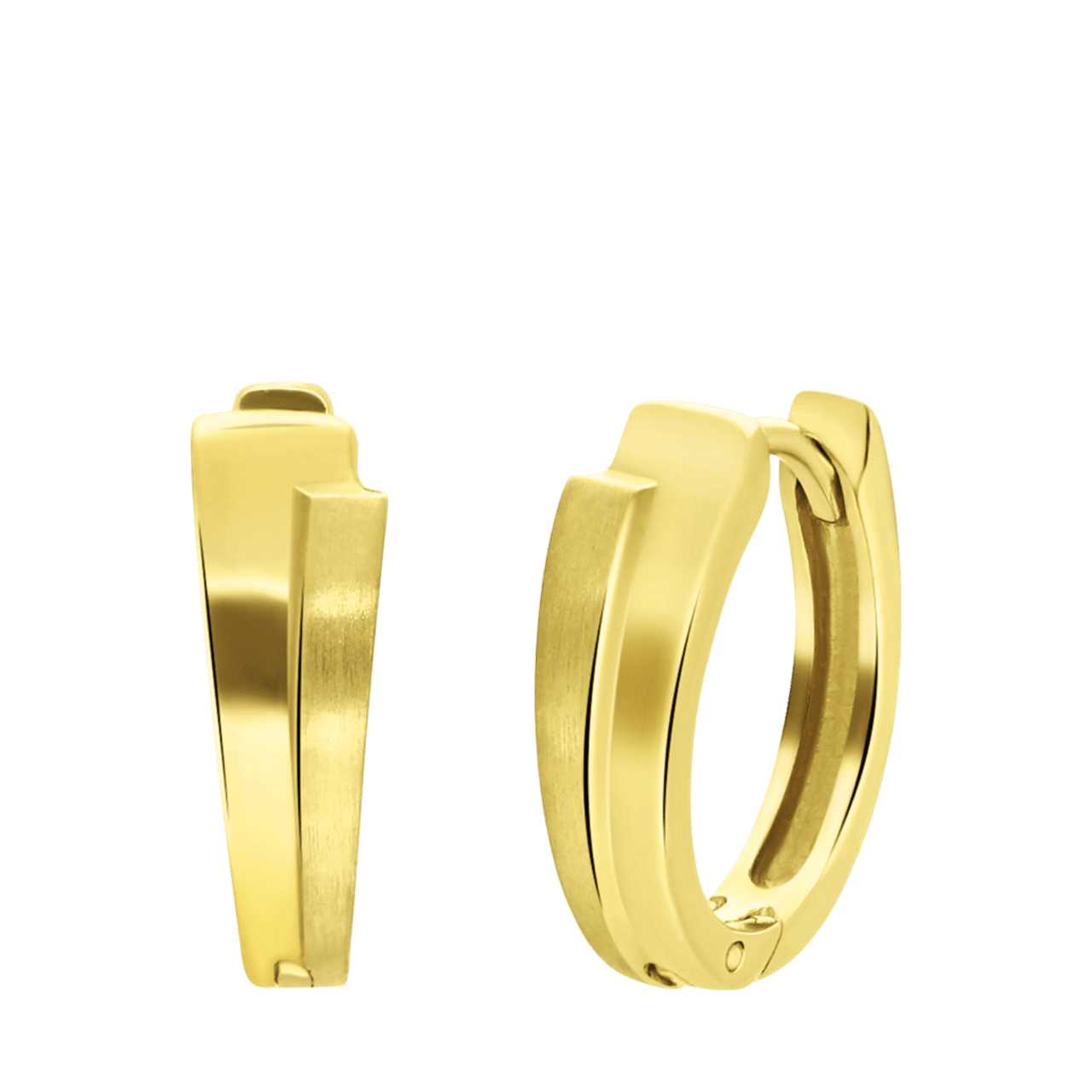 Zilveren goldplated oorringen mat/glans