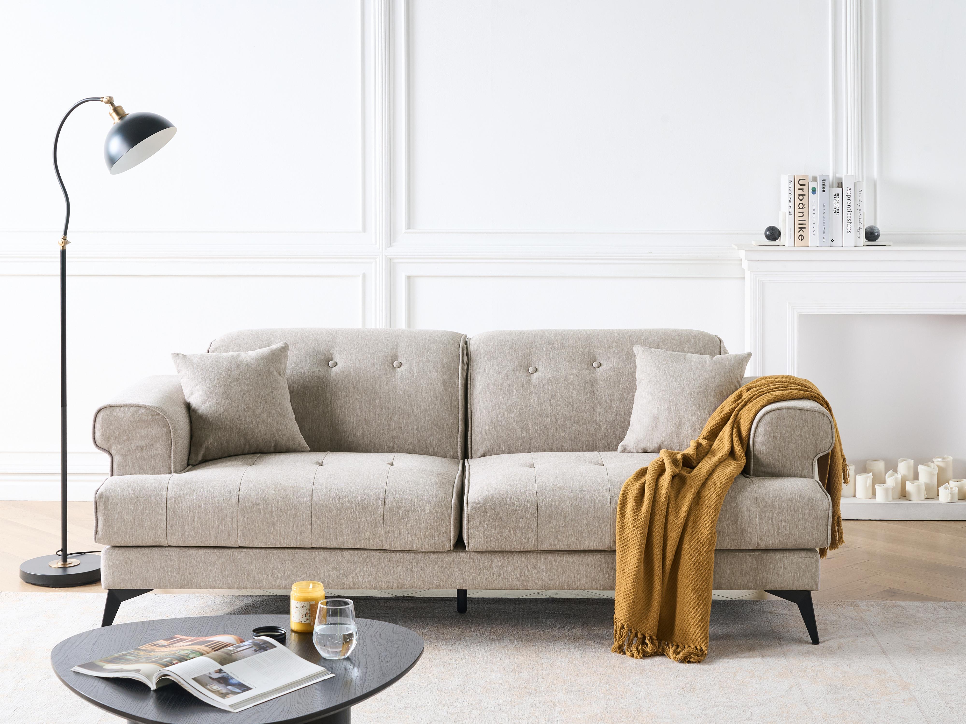Bank 3-zits SKIVE Stof Taupe