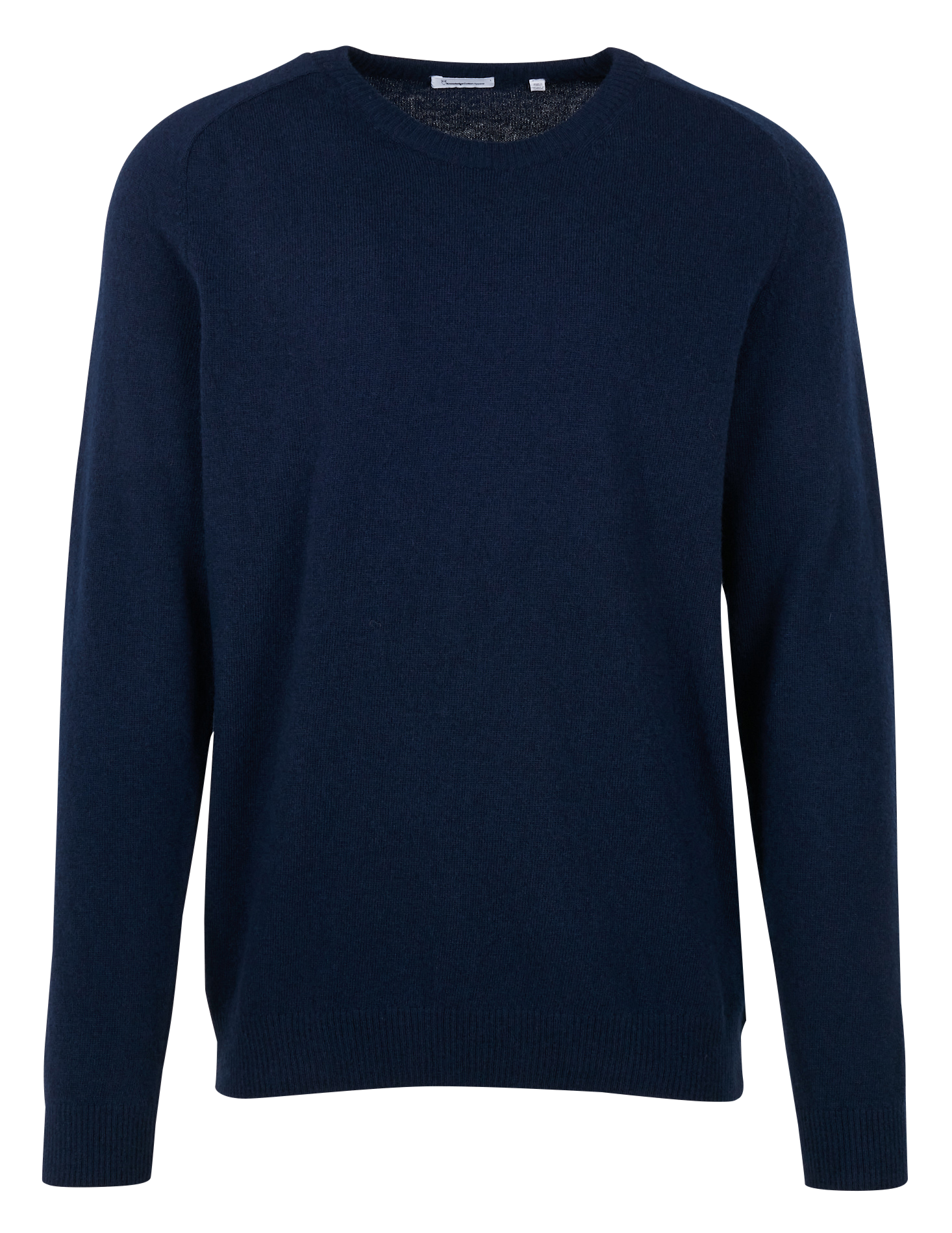 Pull col rond regular-fit en laine| Bleu