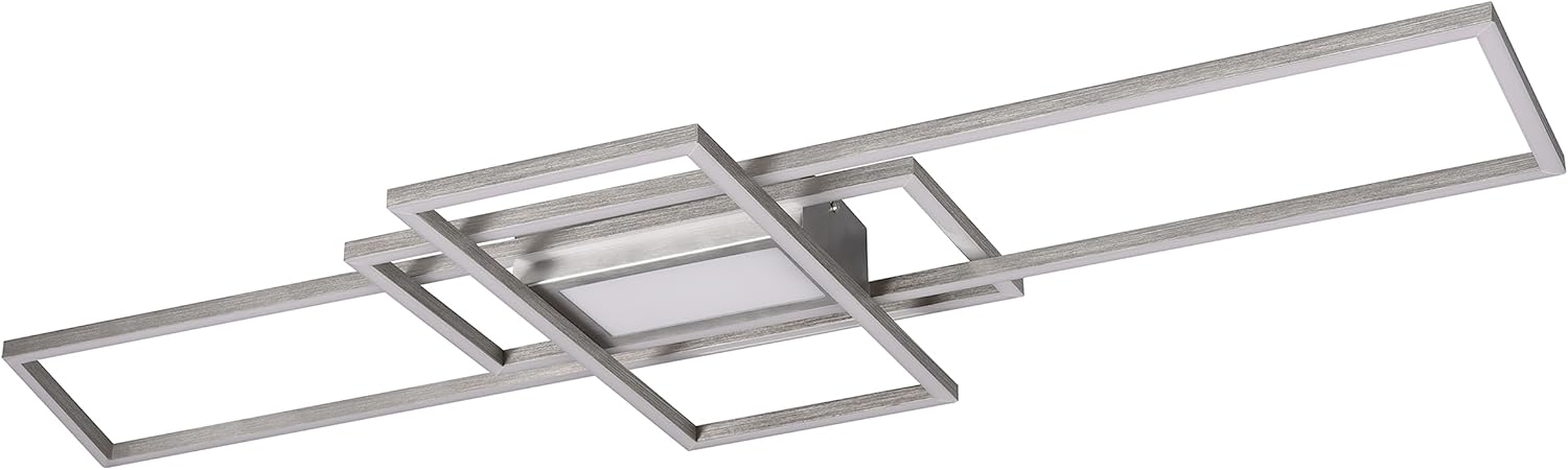 Trio Leuchten LED Deckenleuchte Irvine 620010407, Metall Nickel matt, inkl. 60 Watt LED, Fernbedienung, Dimmer, Nachtlicht