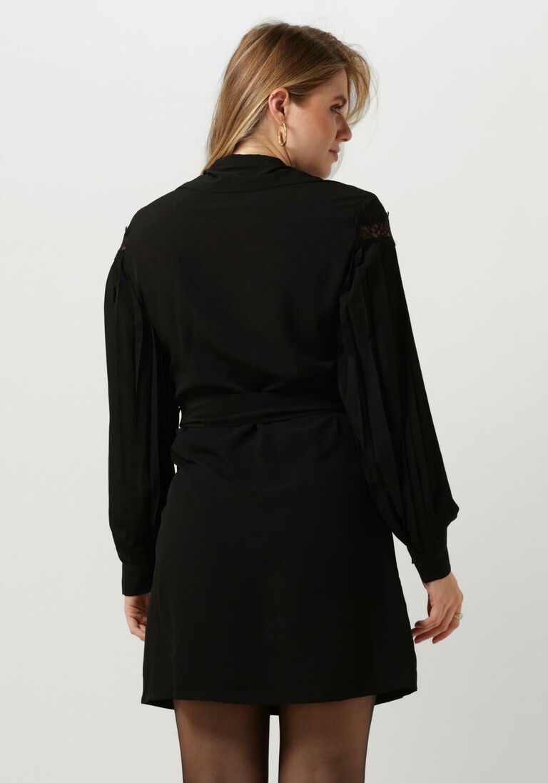 LIU JO zwarte liu jo mini jurk abito camicia lace e plisse
