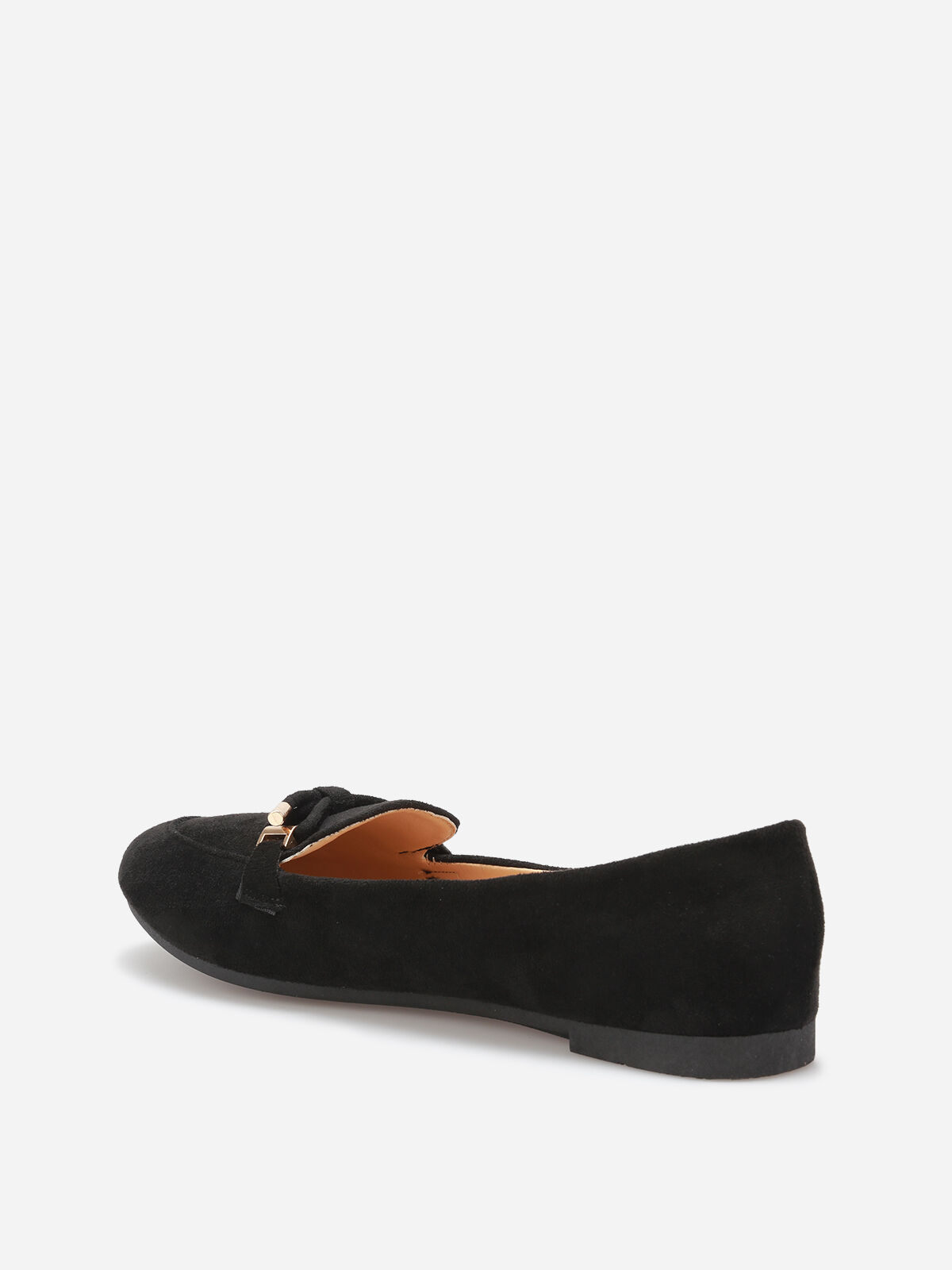 Mocassins en suédine à nœud grandes tailles- Noir