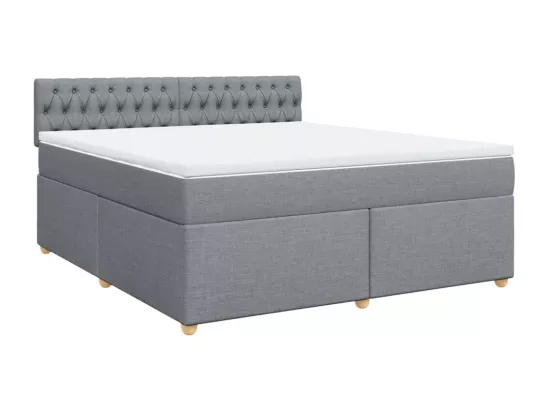 Sommier à lattes de lit avec matelas Gris clair 180x200cm Tissu