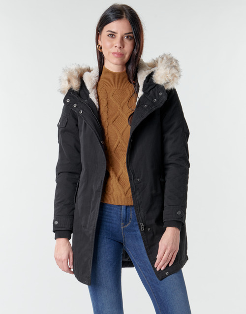 Only - ONLMAY FUR CANVAS PARKA  CC OTW - Noir